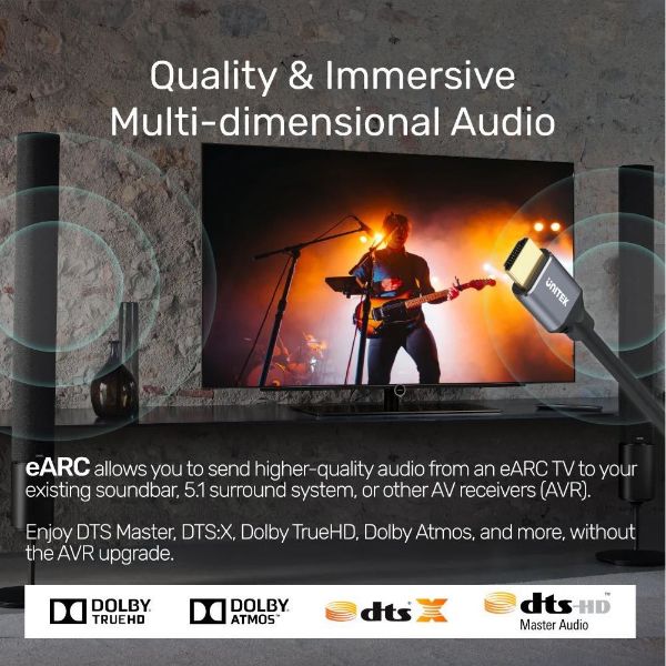 Picture of 5m HDMI 2.1 Full UHD Cable Supports up to 8K. Max. Res 7680x4320@60Hz & 4K@120Hz.