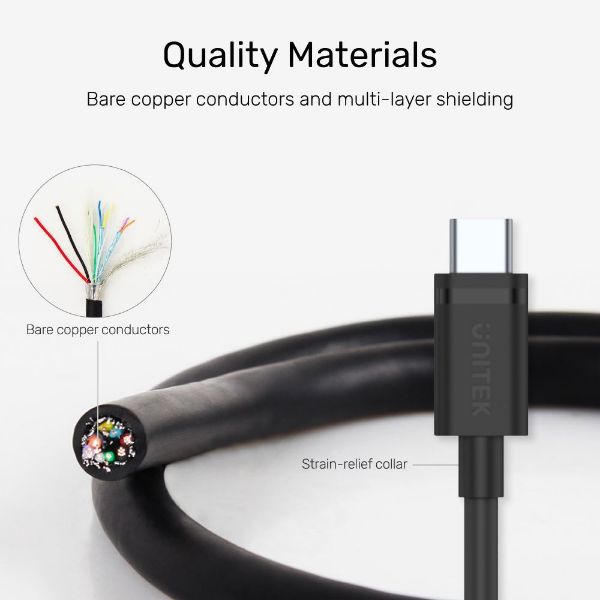 Picture of 3.0m USB 3.0 USB-A Male To USB-C Cable. Reversible USB-C. Supports Data Transfer