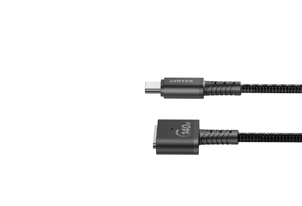 Picture of 2M 140W USB-C to MagSafe 3 Charging Cable for MacBook. Tangle Free Nylon Braided