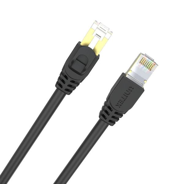 Picture of 2m CAT7 Black SSTP 26AWG Patch Lead in PVC Jacket Supports 10 Gigabit Ethernet