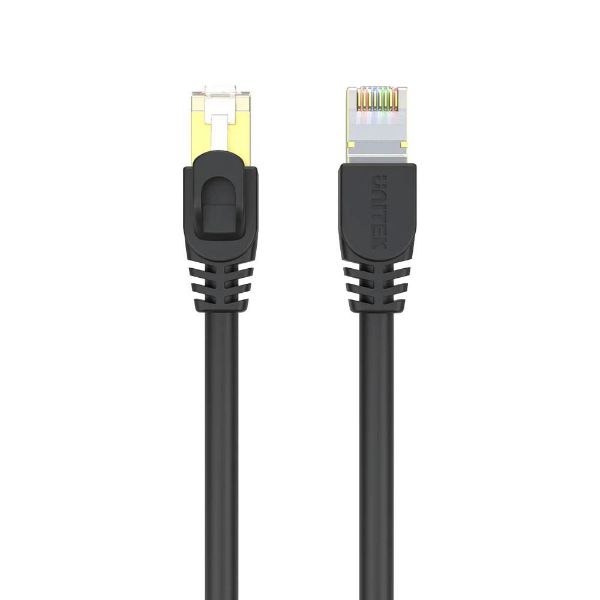 Picture of 10m CAT7 Black SSTP 26AWG Patch Lead in PVC Jacket Supports 10 Gigabit Ethernet