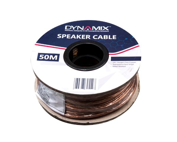 Picture of 30m 14AWG/2.08mm Speaker Cable OFC 42/0.25BCx2C Clear PVC Insulation OD: 3.5 x 7.0mm
