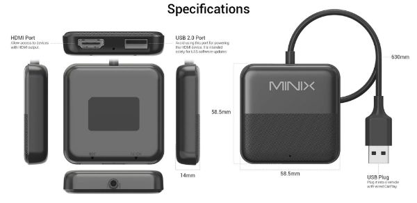 Picture of 3-in-1 Wired Carplay/&roid Auto Wireless Connect/HDMI-In Media Hub Adapter.