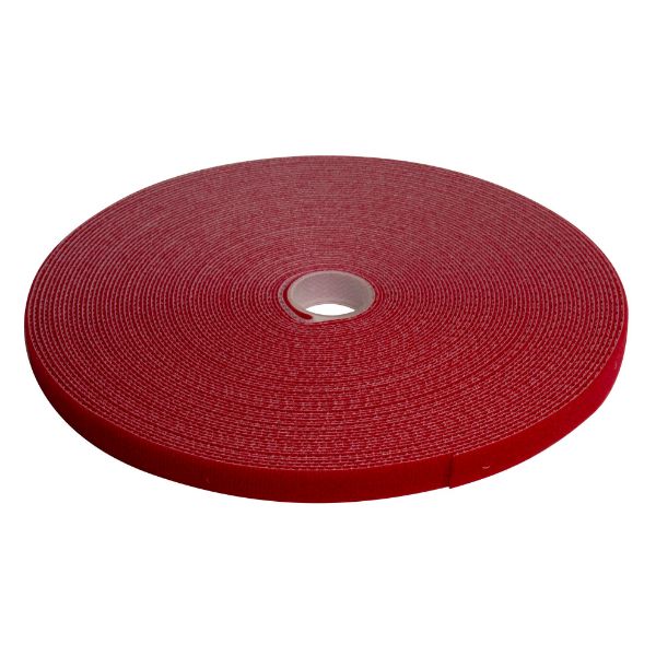 Picture of Hook & Loop Roll 20m x 12mm dual sided RED colour
