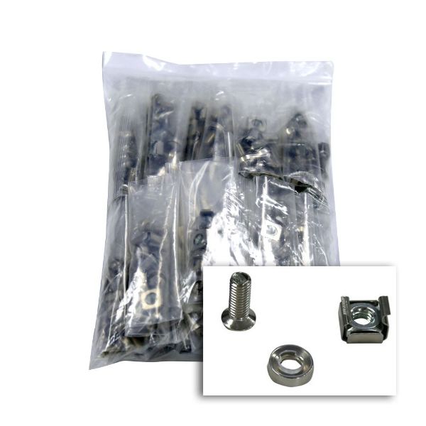 Picture of 100pc Pack 3 Piece Cage Nut 4x Cage Nuts per Bag M6 Colour Silver