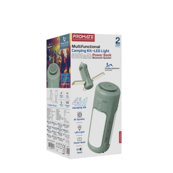 Picture of 4-in-1 Portable Camping Kit LED Light 6000mAh Power Bank LED Torch & 5W Speaker