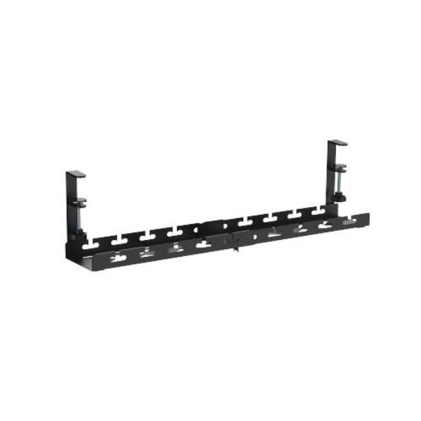 Picture of Extendable Clamp-On Under Desk Cable Management Tray Clamp Mounting. 433-728mm