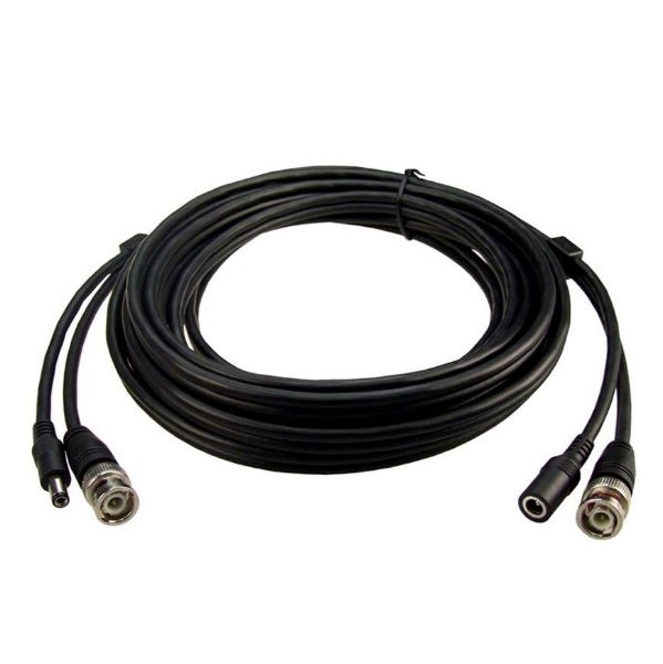 Picture of 5m BNC Male to Male w/ 2.1mm Power Cable Male/Female. 75ohm Coax Cable w/ 0.75mm