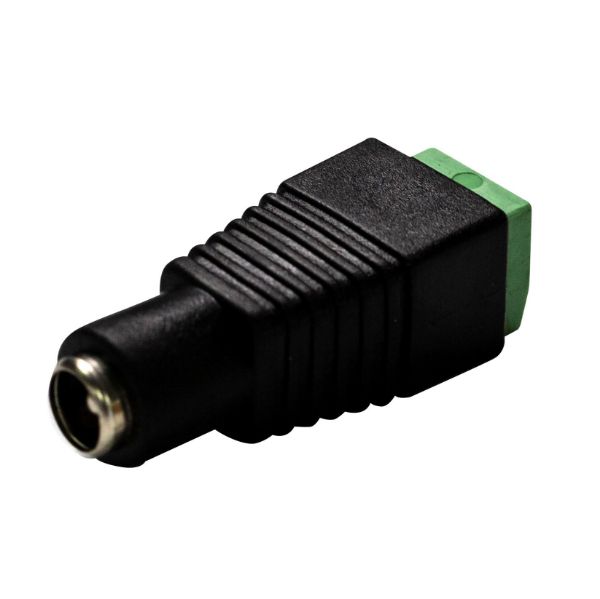 Picture of DC Jack Female Adaptor Polarity Marked on Connector