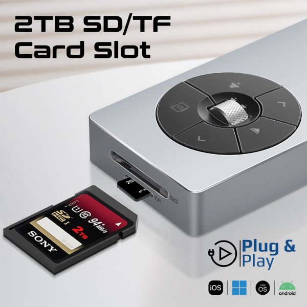 Picture of 14-in-1 USB Multi-port Hub with USB-C Connector. Includes 1x HDMI Port 1x RJ45