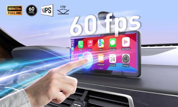 Picture of 8.9 Inch Portable Wireless Carplay & &roid Auto HD 60FPS Touchscreen Buit-in 1W Speaker