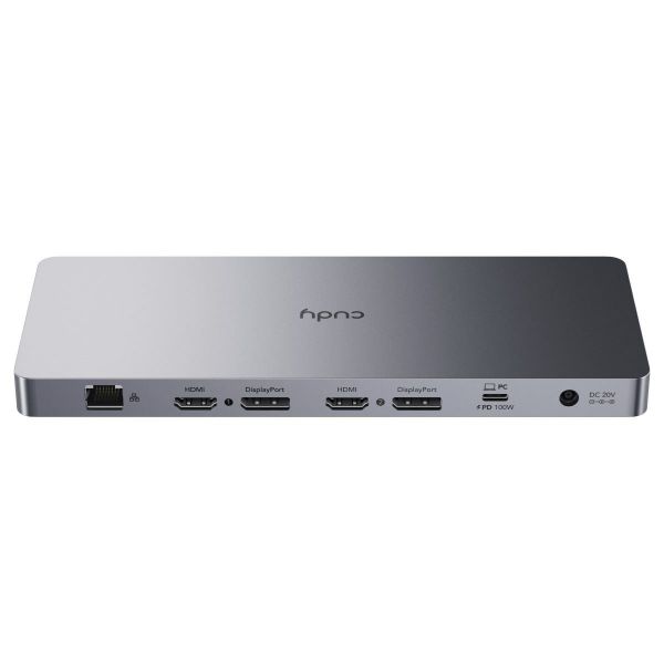 Picture of 13-in-1 Multi-port 10Gbps Slim USB-C Dual 4k Docking Station 150W PSU. Inc 2x DP 1.2 2x