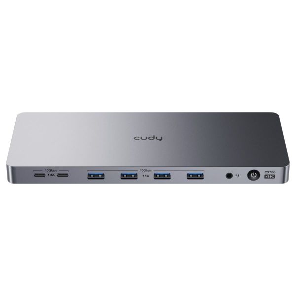 Picture of 13-in-1 Multi-port 10Gbps Slim USB-C Dual 4k Docking Station 150W PSU. Inc 2x DP 1.2 2x