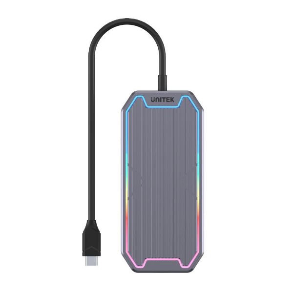 Picture of 7-in-1 Multi-Port 100W PD Hub Supporting 10Gbps w/ USB-C Connector. 2x USB-A 10Gbps