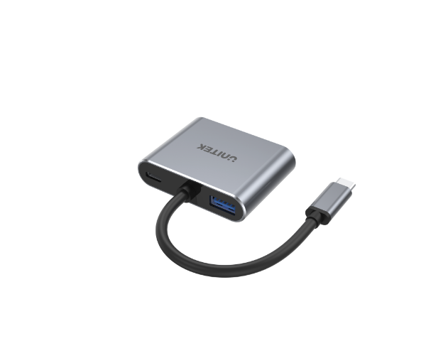 Picture of 4-in-1 USB Multi-Port Hub w/ USB-C Connector. Includes 1x USB-A Port 1x VGA