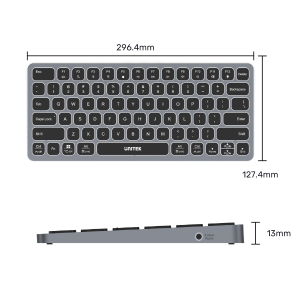 Picture of 9-in-1 Hub w/ Keyboard. Back Light & Ergonomic Design. 3x USB-A Ports 1x HDMI