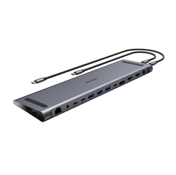 Picture of 13-in-1 Multi-Port Triple 4K KVM Docking Station w/ USB-C Connector. Switch Between 2