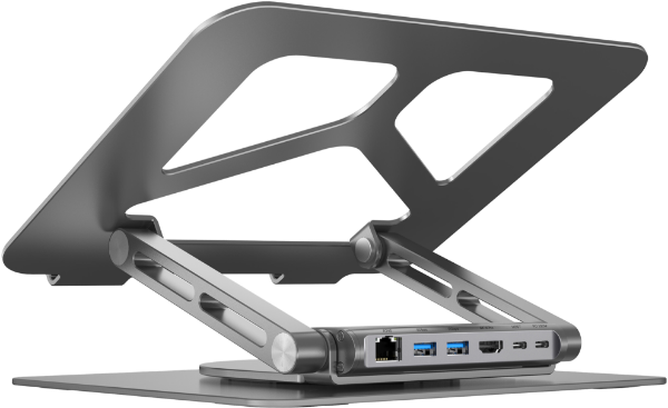 Picture of Laptop Docking Station Stand w/ 360 Rotating Base. 2x USB-A Ports 1x HDMI
