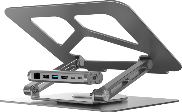 Picture of Laptop Docking Station Stand w/ 360 Rotating Base. 2x USB-A Ports 1x HDMI