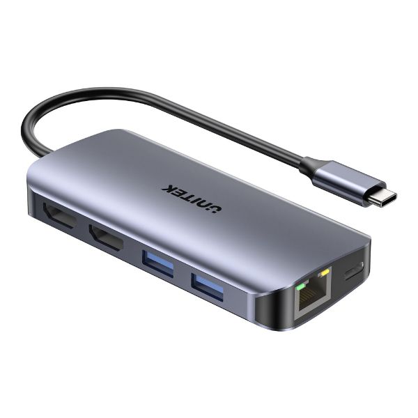 Picture of 8-in-1 5Gbps USB Multi-port Hub w/ USB-C Connector. 2x USB-A 3.0 Ports