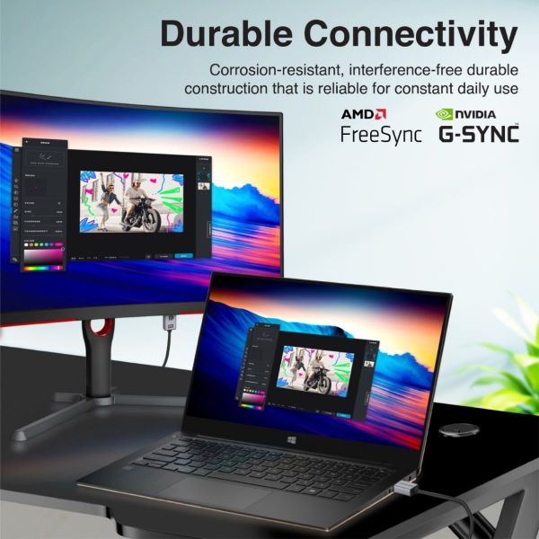 Picture of 2m 2.0 DisplayPort Cable. Supports HD up to 16K@60Hz Supports 80Gbps Data Transfer
