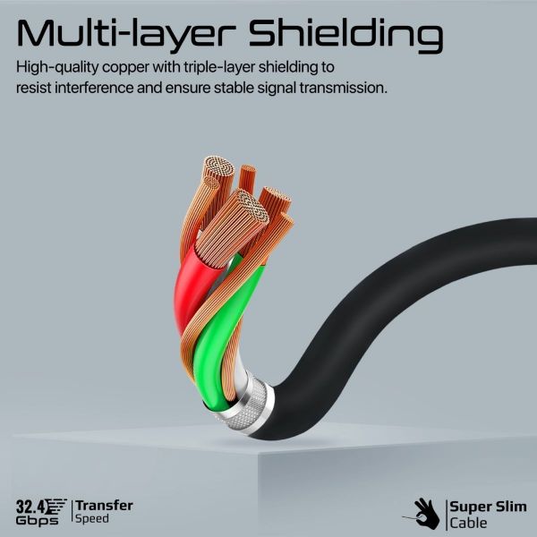Picture of 1.4 DisplayPort Cable. Supports HD up to 8K@60Hz Supports 32.4Gbps Data Trans