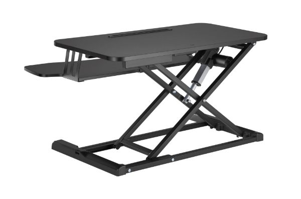 Picture of Electric Scissor Lift Desktop Sit-Stand Workstation w/ Keyboard Tray Deck
