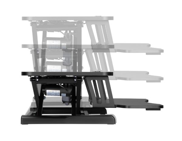 Picture of Electric Scissor Lift Desktop Sit-Stand Workstation w/ Keyboard Tray Deck