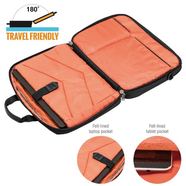 Picture of Flight Laptop Briefcase 16'' Checkpoint friendly design Felt-lined iPad/tablet pocket