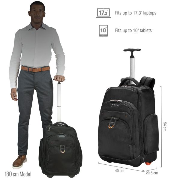 Picture of Atlas Wheeled Laptop Backpack. Notebooks 13-17.3''. Felt-lined iPad/Kindle/tablet