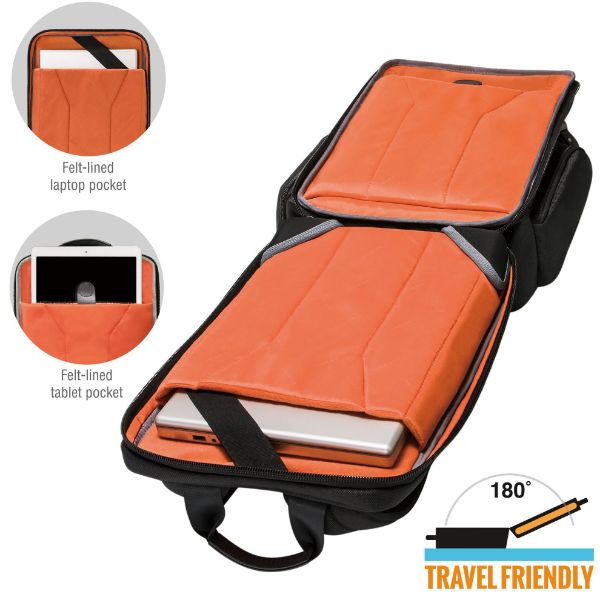 Picture of Onyx Black Laptop Backpack Up to 15.6''. Travel Friendly Hard-Shell Quick-Access