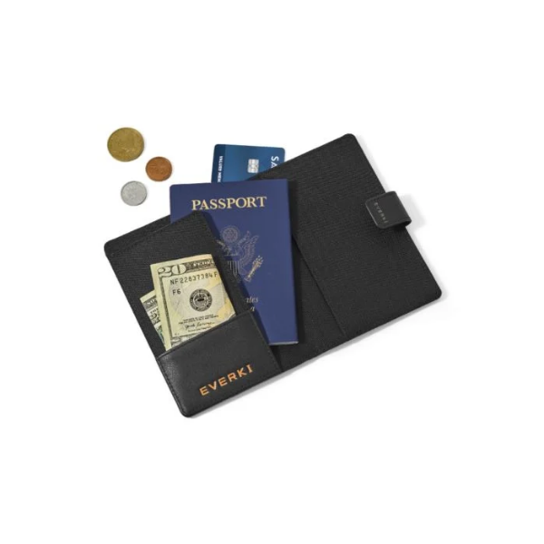 Picture of RFID Passport Wallet Protects Cards & Passport From Unauthorized Scanning.