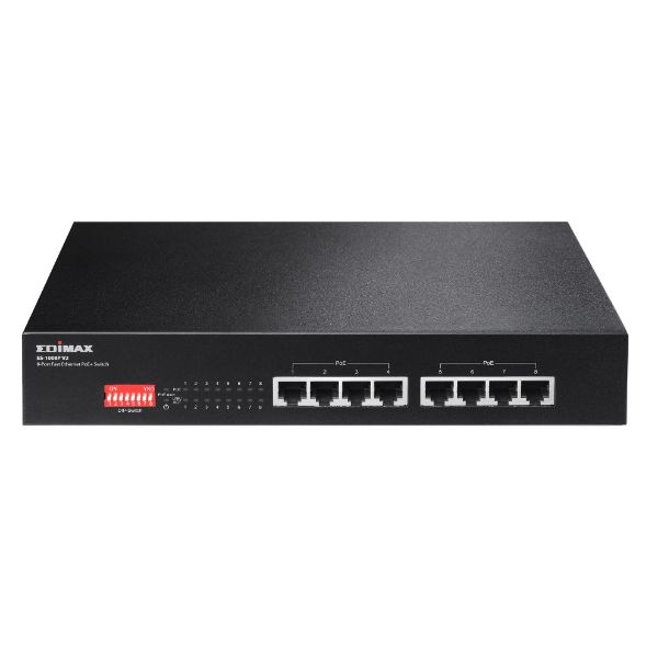 Picture of 8 Port 10/100 Fast Ethernet PoE+ Switch w/ DIP Switch