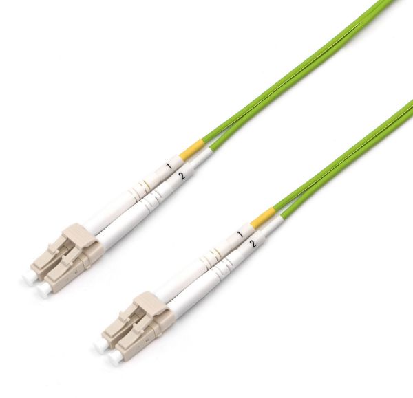 Picture of 10M 50u LC/LC OM5 Fibre Lead Duplex Multimode Lime Green LSZH Jacket.