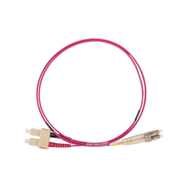 Picture of 10M 50u LC/SC OM4 Fibre Lead Duplex Multimode Raspberry Pink LSZH Jacket