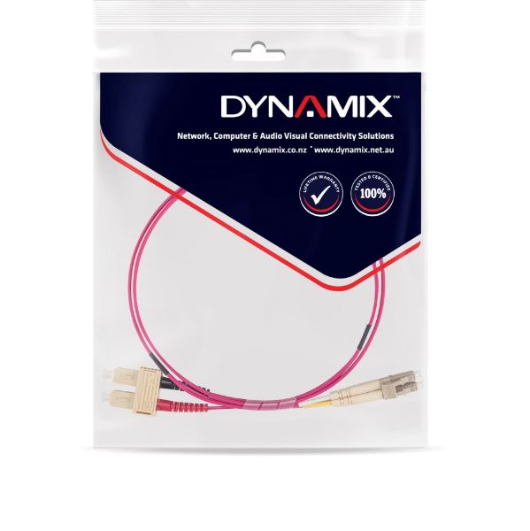 Picture of 30M 50u LC/SC OM4 Fibre Lead Duplex Multimode Raspberry Pink LSZH Jacket