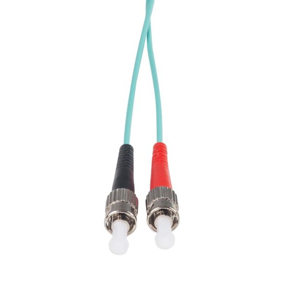 Picture of 0.5M 50u LC/ST OM3 Fibre Lead Duplex Multimode Aqua LSZH Jacket