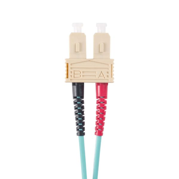 Picture of 30M 50u SC/SC OM3 Fibre Lead Duplex Multimode Aqua LSZH Jacket
