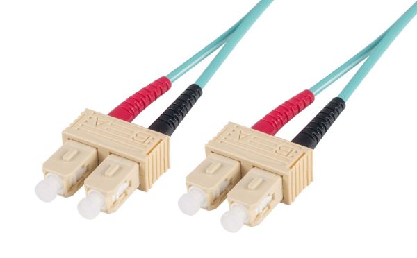 Picture of 5M 50u SC/SC OM3 Fibre Lead Duplex Multimode Aqua LSZH Jacket