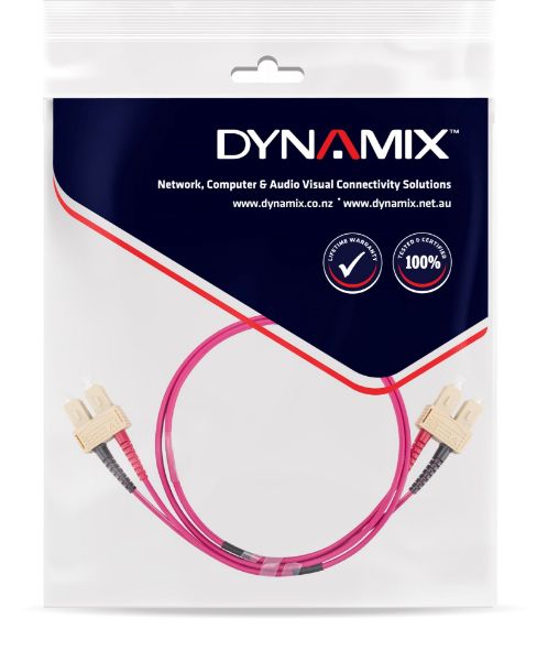 Picture of 0.5M 50u SC/SC OM4 Fibre Lead Duplex Multimode Raspberry Pink LSZH Jacket