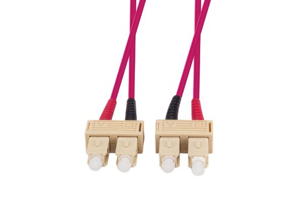 Picture of 0.5M 50u SC/SC OM4 Fibre Lead Duplex Multimode Raspberry Pink LSZH Jacket