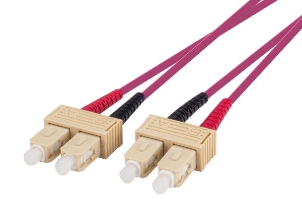 Picture of 0.5M 50u SC/SC OM4 Fibre Lead Duplex Multimode Raspberry Pink LSZH Jacket