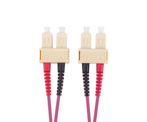 Picture of 50u SC/SC OM4 Fibre Lead Duplex Multimode Raspberry Pink LSZH Jacket