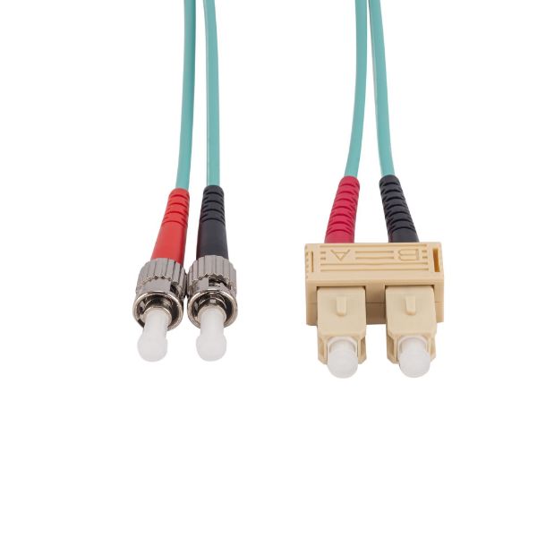 Picture of 5M 50u SC/ST OM3 Fibre Lead Duplex Multimode Aqua LSZH Jacket