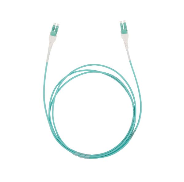 Picture of 2M LC to LC OM3 Uniboot Elite Low-loss 50u 3mm MM Duplex Fibre Lead Aqua LSZH Jacket