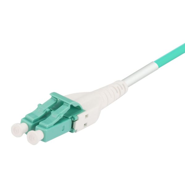 Picture of 2M LC to LC OM3 Uniboot Elite Low-loss 50u 2mm MM Duplex Fibre Lead Aqua LSZH Jacket