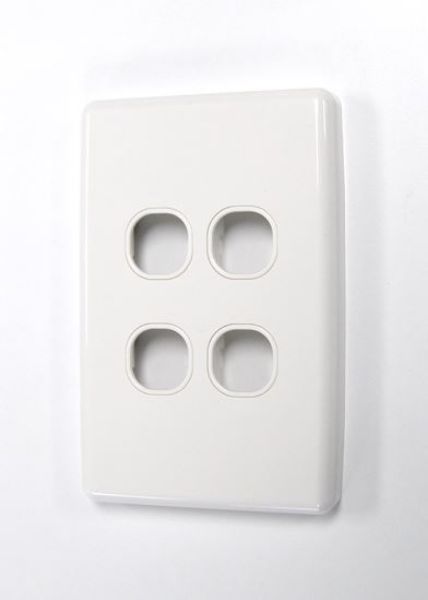 Picture of Switch Plate ONLY. 4 Gang WPC Series Wall Face Cover Plate. (Accepts Clipsal Style