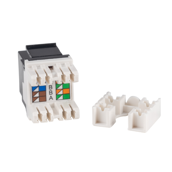 Picture of Cat6 Keystone RJ45 Jack 110 Face Plate . T568A/T568B Wiring. 180 Slimline Jack.