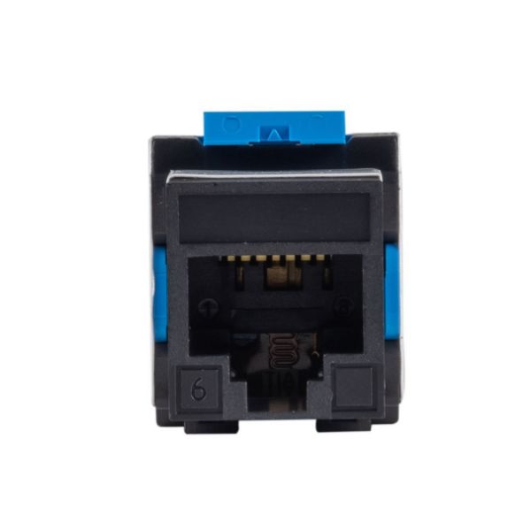 Picture of Cat6 180 Unshielded Keystone Jack Dual IDC Black