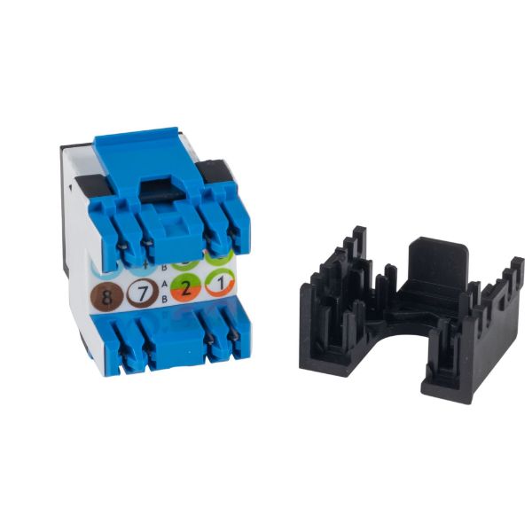 Picture of Cat6 180 Unshielded Keystone Jack Dual IDC Black